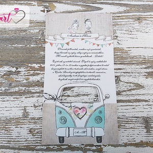 Autós esküvői meghívó borítékkal - esküvő - meghívó & kártya - meghívó - Meska.hu