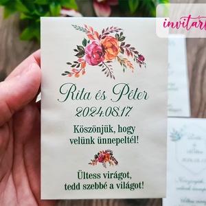 Virágmag köszönetajándék / köszönőajándék fehér tasakban - esküvő - emlék & ajándék - köszönőajándék - Meska.hu