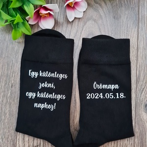 Örömapa zokni / ajándék zokni díszdobozban, Esküvő, Emlék & Ajándék, Köszönőajándék, Fotó, grafika, rajz, illusztráció, Mindenmás, MESKA