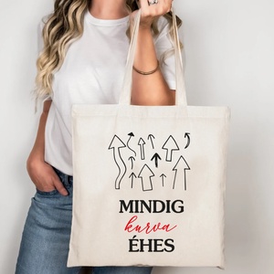 Mindig éhes vászontáska, Táska & Tok, Bevásárlás & Shopper táska, Shopper, textiltáska, szatyor, Decoupage, transzfer és szalvétatechnika, Fotó, grafika, rajz, illusztráció, MESKA