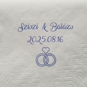 Egyedi dísz szalvéta esküvőre, rendezvényre - esküvő - emlék & ajándék - köszönőajándék - Meska.hu