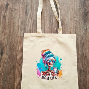 Mom life vászontáska - táska & tok - bevásárlás & shopper táska - shopper, textiltáska, szatyor - Meska.hu
