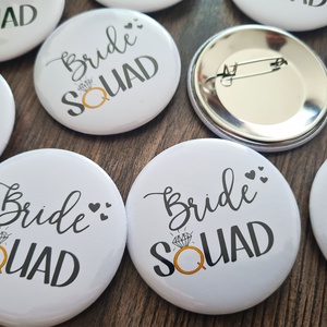 Bride squad lánybúcsús kitűző - esküvő - lánybúcsú - Meska.hu