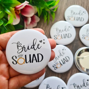 Bride squad lánybúcsús kitűző, Esküvő, Lánybúcsú, Fotó, grafika, rajz, illusztráció, MESKA
