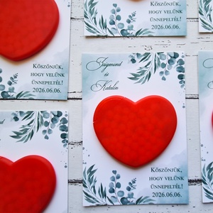 Szív alakú cukorkatartó köszönetajándék mentolos cukorkával, Esküvő, Emlék & Ajándék, Köszönőajándék, Fotó, grafika, rajz, illusztráció, MESKA