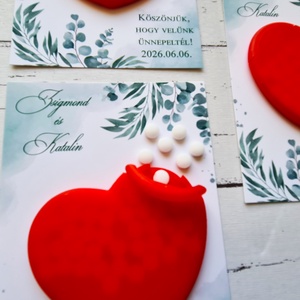 Szív alakú cukorkatartó köszönetajándék mentolos cukorkával - esküvő - emlék & ajándék - köszönőajándék - Meska.hu