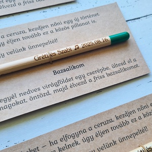 Ültethető gravírozott ceruza köszönetajándék - esküvő - emlék & ajándék - köszönőajándék - Meska.hu