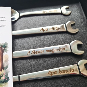Szeretetből összerakva - Egyedi villáskulcs evőeszköz szett Apáknak - esküvő - emlék & ajándék - szülőköszöntő ajándék - Meska.hu