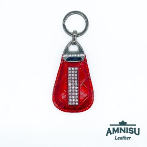 Meggy piros lakk krokkómintás csepp alakú swarovski köves kulcstartó H5023 - táska & tok - kulcstartó & táskadísz - kulcstartó - Meska.hu