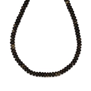 Obszidián korong 4x2,5mm  ékszerkészítő alapanyag (füzér), Kellékek & szerszámok, Ásvány alapanyag, Ásványfüzér, , MESKA