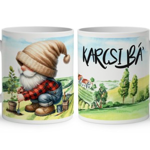 Névvel kérhető - Gazda manó és az ültetés mintás bögre, Otthon & Életmód, Konyhafelszerelés, tálalás, Tálalás, Bögre & Csésze, , MESKA