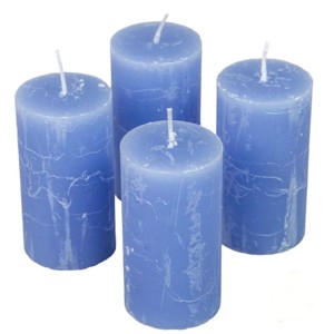 Rusztikus gyertya 50 x 90 mm - kék szett, Kellékek & szerszámok, Vegyes alapanyag, Dekorációs gyertya, , MESKA