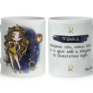 Személyre szabható - Barna hajú Csini Oroszlán lány mintás bögre, Otthon & Életmód, Konyhafelszerelés, tálalás, Tálalás, Bögre & Csésze, , MESKA