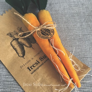 Sárgarépa textilből (1 csomag = 2 db répa) -  - Meska.hu