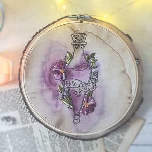 Felix Felicis hímzés / fali dekoráció / Harry Potter - otthon & életmód - dekoráció - fali és függő dekoráció - falra akasztható dekor - Meska.hu