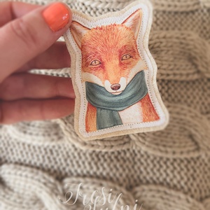 Róka Úr kitűző - ékszer - kitűző és bross - kitűző - Meska.hu