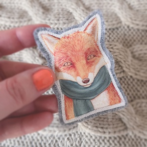 Róka Úr kitűző - ékszer - kitűző és bross - kitűző - Meska.hu