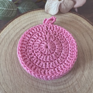 Horgolt öko arctisztító korongok / pink / 100% pamut - szépségápolás - arcápolás - arctisztító korong - Meska.hu