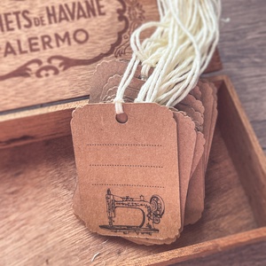 Címke csomag kézműveseknek - Vintage varrógép - - diy (csináld magad) - egységcsomag - Meska.hu