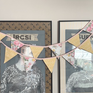 Textil zászló girland / bunting / zászló füzér - otthon & életmód - dekoráció - fali és függő dekoráció - falra akasztható dekor - Meska.hu