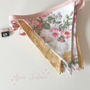Textil zászló girland / bunting / zászló füzér - otthon & életmód - dekoráció - fali és függő dekoráció - falra akasztható dekor - Meska.hu