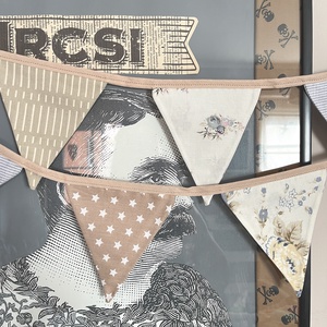 Textil zászló girland / bunting / zászló füzér - otthon & életmód - dekoráció - fali és függő dekoráció - falra akasztható dekor - Meska.hu