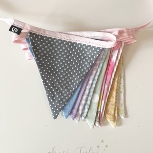 Textil zászló girland / bunting / zászló füzér - otthon & életmód - dekoráció - fali és függő dekoráció - falra akasztható dekor - Meska.hu