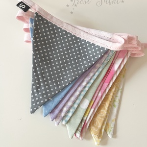 Textil zászló girland / bunting / zászló füzér - otthon & életmód - dekoráció - fali és függő dekoráció - falra akasztható dekor - Meska.hu