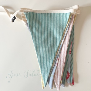 Textil zászló girland / bunting / zászló füzér - otthon & életmód - dekoráció - fali és függő dekoráció - falra akasztható dekor - Meska.hu