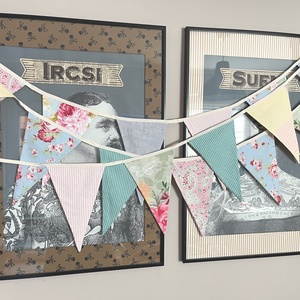 Textil zászló girland / bunting / zászló füzér - otthon & életmód - dekoráció - fali és függő dekoráció - falra akasztható dekor - Meska.hu