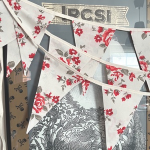 Textil zászló girland / bunting / zászló füzér - otthon & életmód - dekoráció - fali és függő dekoráció - falra akasztható dekor - Meska.hu