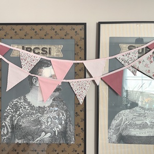 Textil zászló girland / bunting / zászló füzér - otthon & életmód - dekoráció - fali és függő dekoráció - falra akasztható dekor - Meska.hu