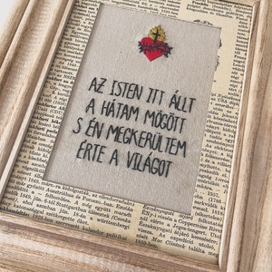 Hímzett József Attila versidézet kép, Otthon & Életmód, Dekoráció, Fali és függő dekoráció, Falra akasztható dekor, Hímzés, MESKA