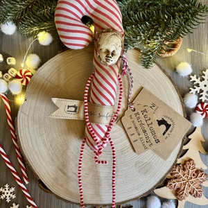 Handmade karácsonyi dekor  egyedi cukorpálca emberke - karácsony - karácsonyi lakásdekoráció - karácsonyfadíszek - Meska.hu