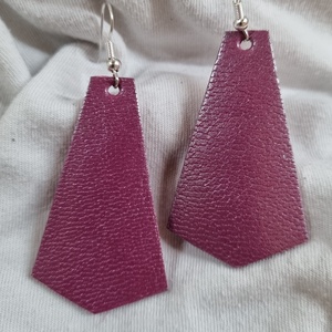 Bőrfülbevaló - purple elegant - Meska.hu