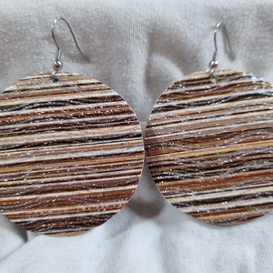 Bőrfülbevaló - silver, gold  - Meska.hu