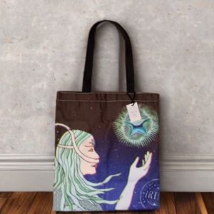 Csillagom kétoldalas, egyedi grafikás bevásárlótáska - táska & tok - bevásárlás & shopper táska - shopper, textiltáska, szatyor - Meska.hu