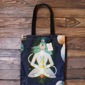 Kozmikus harmónia kétoldalas, egyedi grafikás bevásárlótáska - Meska.hu