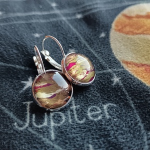 Jupiter kézzel festett fülbevaló, Ékszer, Fülbevaló, Lógó fülbevaló, Ékszerkészítés, Festett tárgyak, MESKA