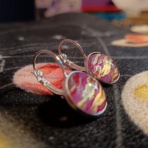 Merkúr egyedi festett fülbevaló, Ékszer, Fülbevaló, Lógós kerek fülbevaló, , MESKA