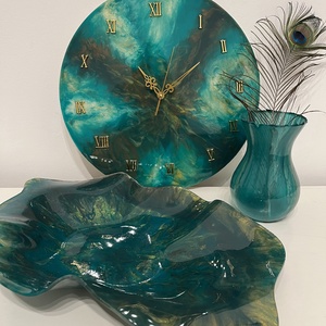 Epoxy, epoxi gyantával készült faliora, csendes mechanizmus, 40cm,   - otthon & életmód - dekoráció - fali és függő dekoráció - falióra & óra - Meska.hu