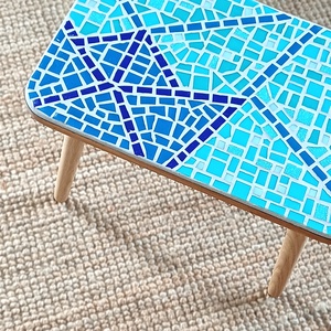 Origami - mozaikos asztalka, tömör tölgy,fából, Otthon & Életmód, Bútor, Asztal, Famegmunkálás, Mozaik, MESKA