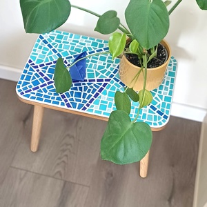 Origami - mozaikos asztalka, tömör tölgy,fából - otthon & életmód - bútor - asztal - Meska.hu