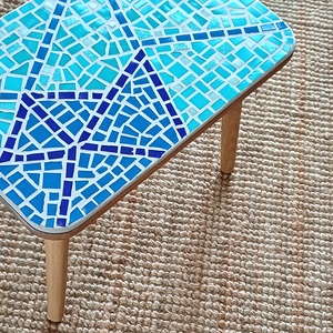 Origami - mozaikos asztalka, tömör tölgy,fából - otthon & életmód - bútor - asztal - Meska.hu