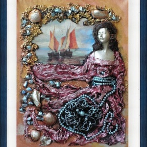 Távoli vizeken- paverpol textilkép - művészet - festmény - Meska.hu