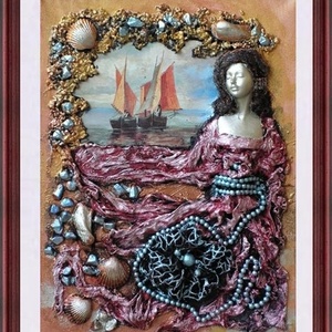 Távoli vizeken- paverpol textilkép - művészet - festmény - Meska.hu