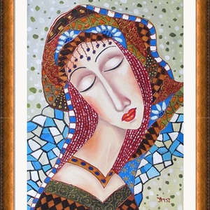 MODERN IKON- MADONNA festmény   - művészet - festmény - olajfestmény - Meska.hu