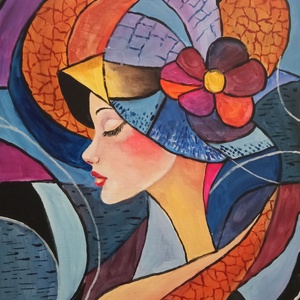 LADY- ABSZTRAKT festmény, Művészet, Festmény, Olajfestmény, Festészet, MESKA