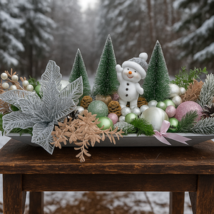 Karácsonyi asztaldísz, Karácsony, Karácsonyi lakásdekoráció, Ünnepi asztaldekoráció, Virágkötés, MESKA