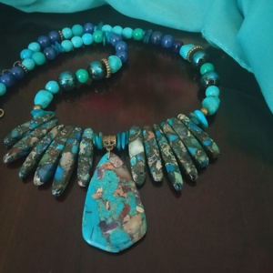 FÉLDRÁGAKŐ/ÁSVÁNY/ -GYÖNGYSOR - ékszer - nyaklánc - medálos nyaklánc - Meska.hu